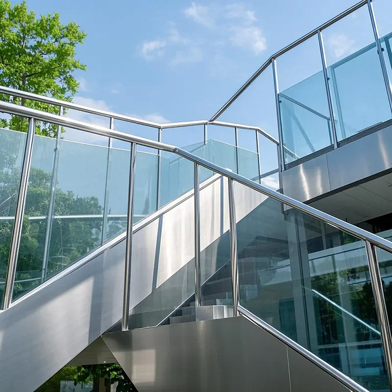 Handrail ທໍ່ສະແຕນເລດທີ່ທັນສະໄຫມສໍາລັບຂັ້ນໄດການຄ້າ